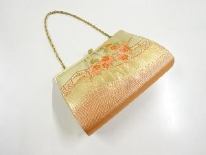 リサイクル　佐賀錦幕に桜模様織り出し和装バッグ